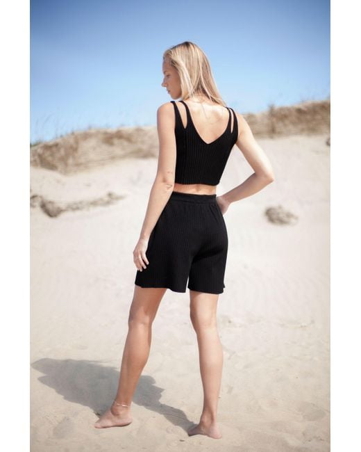 SALANIDA Black Terra Ribbed Shorts