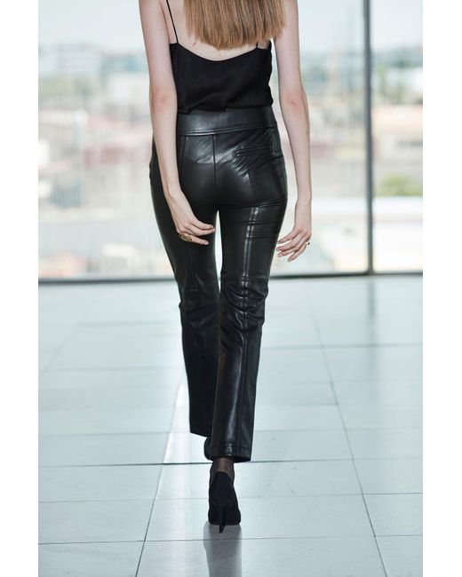 The Extreme Collection Black Berenice Jet Faux Leather Trousers