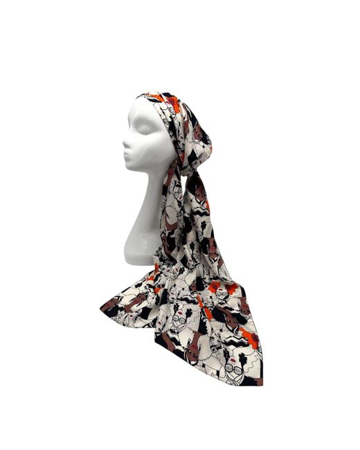 Julia Clancey White Neutrals Ivory Turbanista Fifi Scarf Fedora