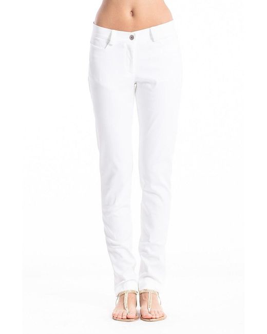 Conquista White Straight Leg Trousers