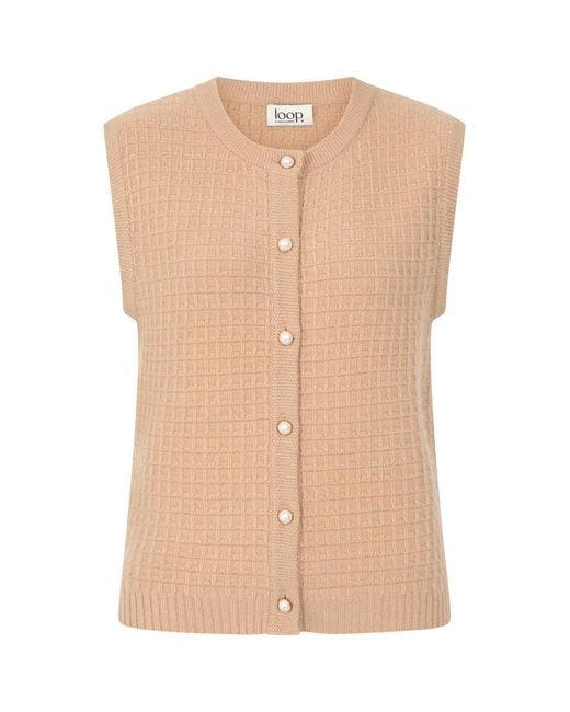 Loop Cashmere Natural Neutrals Textured Waistcoat