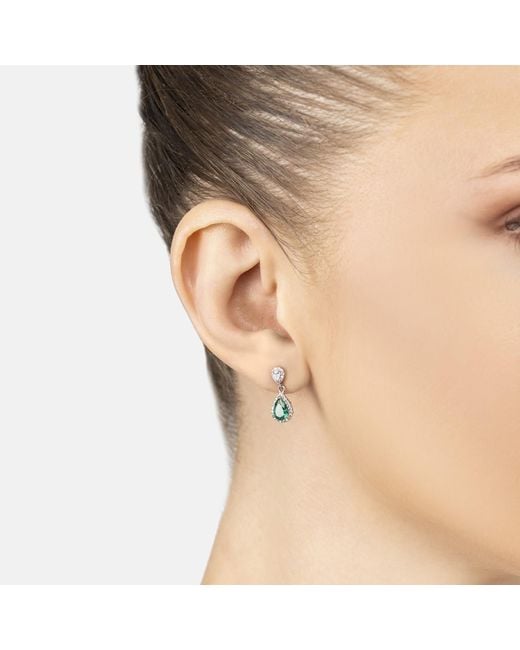 Latelita London Green Phillippa Drop Earrings Emerald