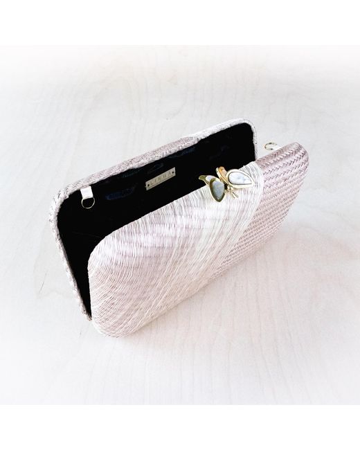LIKHÂ Gray Dusty Rose Kimono Clutch Purse