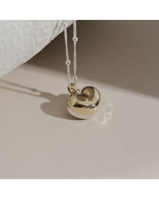 Lulu and Boo Jewellery Metallic You And Me Puffy Heart Necklace