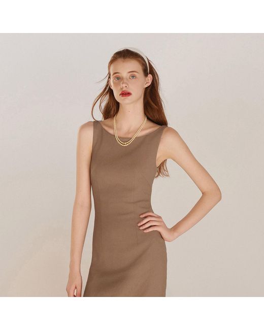 Belsize25 Brown Oto Series – Office To Off-Duty Mini Dress