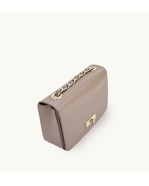 Apatchy London Gray Neutrals The Grace Mocha Leather Bag