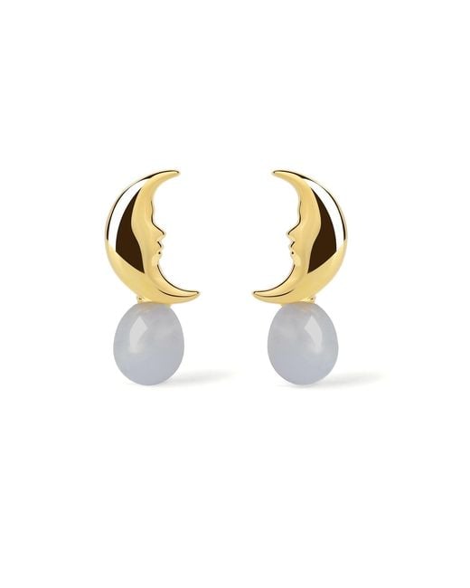 Freqnc Atelier Metallic Moon Earrings
