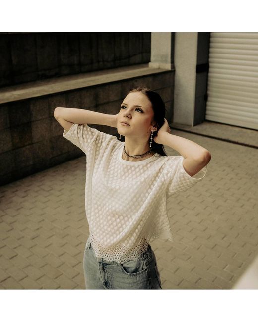 Oh!Zuza White Polka Dot Tee With Lace