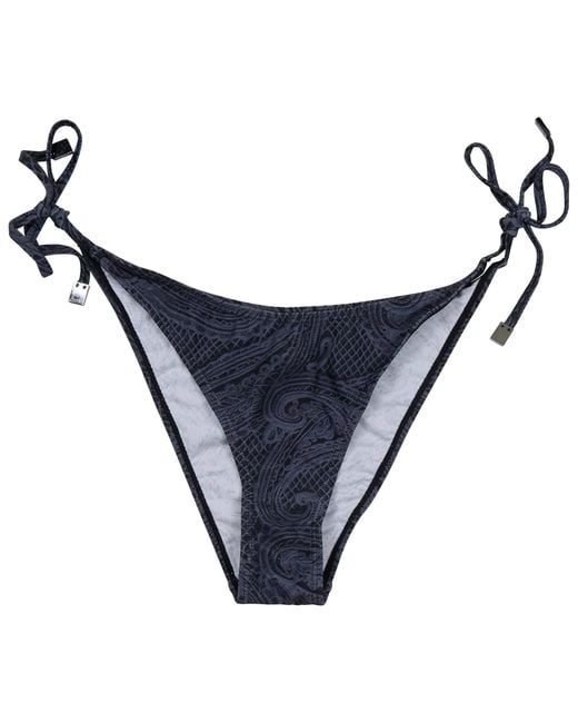 Lords of Harlech Blue Samara Crochet Paisley Caviar Bikini Bottom