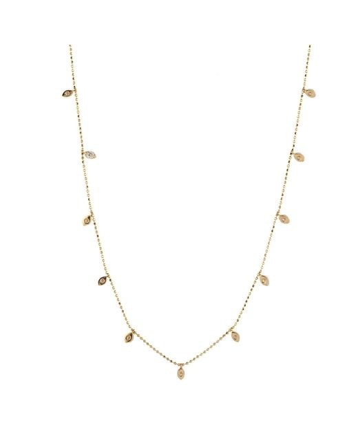 Artisan White 18K Prong Diamond Station Necklace
