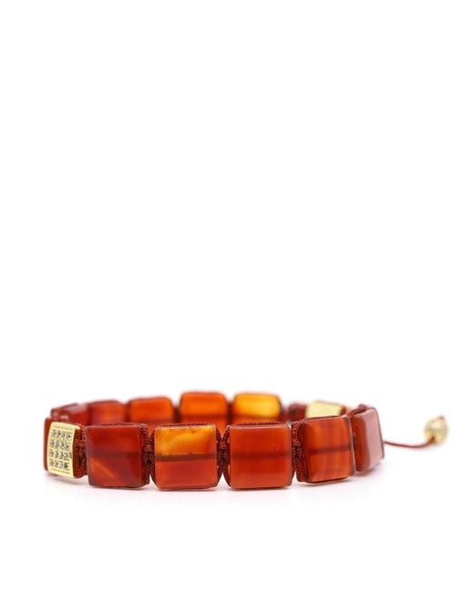Shar Oke Red Carnelian Square Bracelet for men