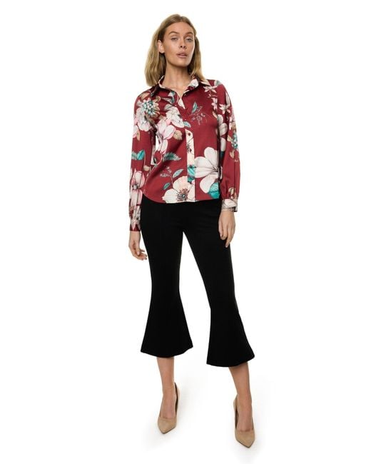 Carloslines Red Button Down Long Sleeve Shirt