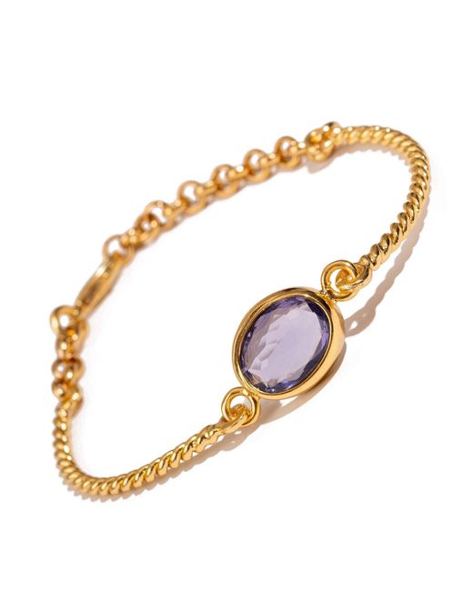 Ebru Jewelry Metallic Mystic Amethyst Glow Adjustable Bracelet