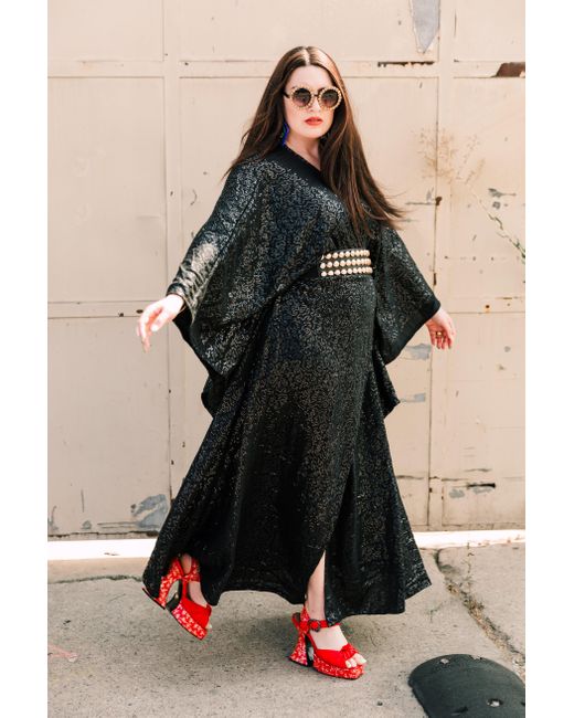 Byvinnik Black Bohémienne Sequin Kimono Robe