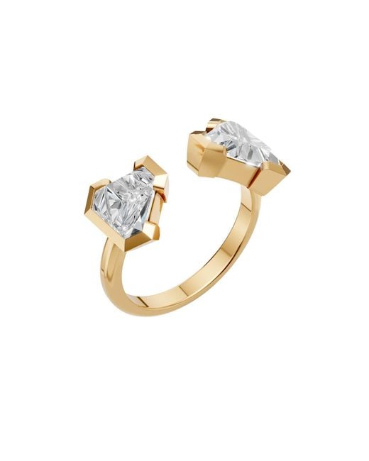 Aya Fine Jewelry Metallic 2.58 Ct Double Trillion Cut Lab Grown Diamond Ring