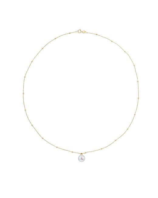 Ora Pearls Metallic Sphera Fine Chain Small Pearl Necklace