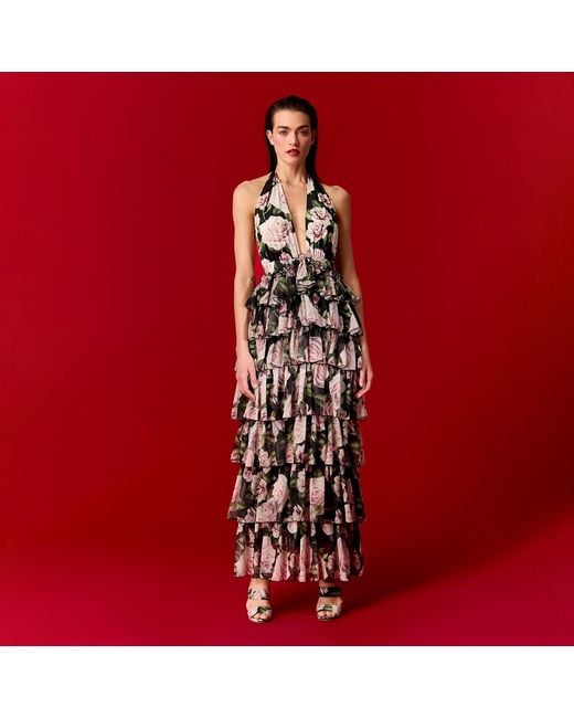 Nur Karaata Metallic Florentina Bloom Dress