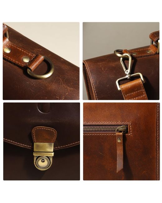 Dötch Leather Brown Aurelia- Leather Work Briefcase for men