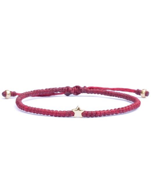 Harbour Uk Red Golden Star Vermeil Rope Bracelet