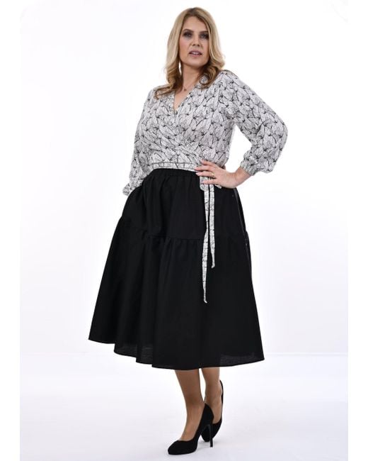 Frock Tales Black Tahiti Midi Skirt With Pockets