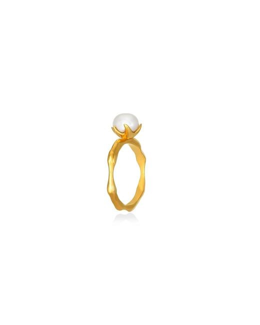 Myrto Katramadou Jewellery Metallic Thalassa – Pearl Ring