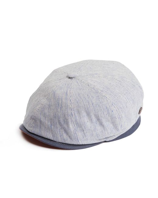 Dasmarca Hats Gray Raggie Linen Cotton Summer Italian Flat Cap For for men