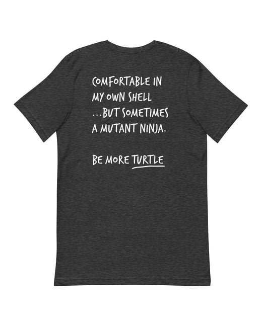 Anchor and Crew Black Heather Think Ocean Turtle Aspirations Cotton Embroidered T-Shirt