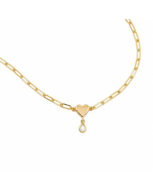 Cier Metallic Pearl Heart Drop Bracelet