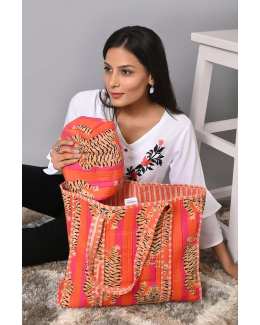 Conscious Yoga Collective Red Tibetan Tiger Velvet Mixed Three Piece Travel Set