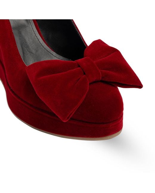 Rosamund Muir London Red Toscana Velvet Wedges