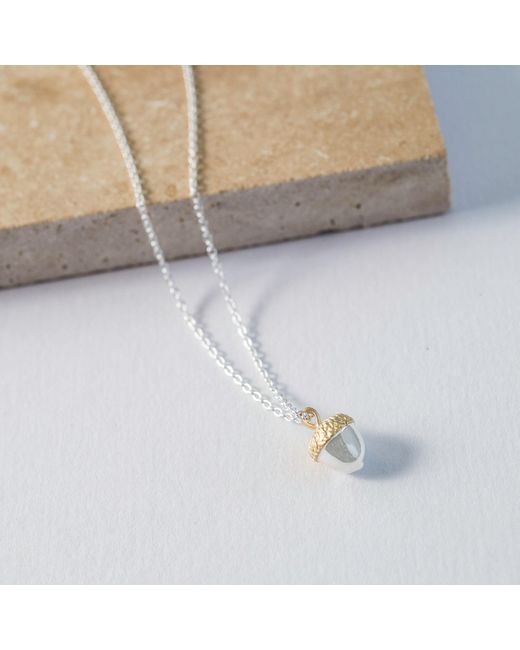 Auree Jewellery Metallic Sherwood And Vermeil Acorn Necklace