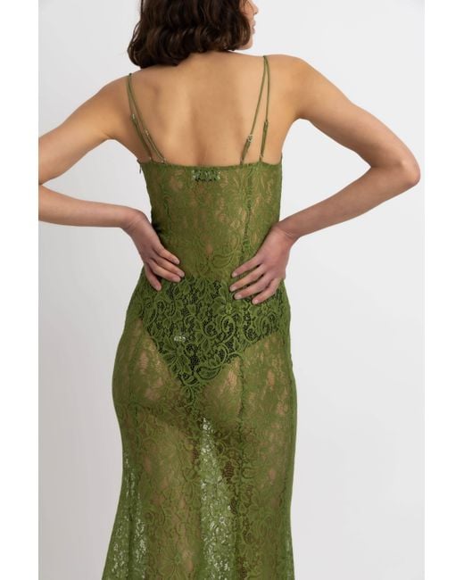 Amy Lynn Green Sahar Floral Lace Maxi Dress