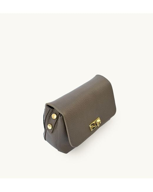 Apatchy London Brown Neutrals The Maisie Mini Mink Leather Bag