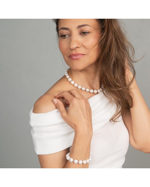 Silver Moon Metallic Sterling Necklace With Pearls
