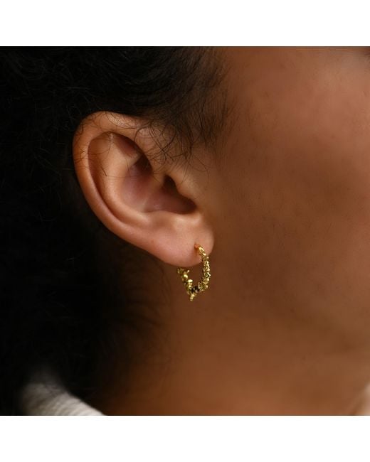Janus Edinburgh Metallic Foyers Organic Vermeil Huggie Earrings