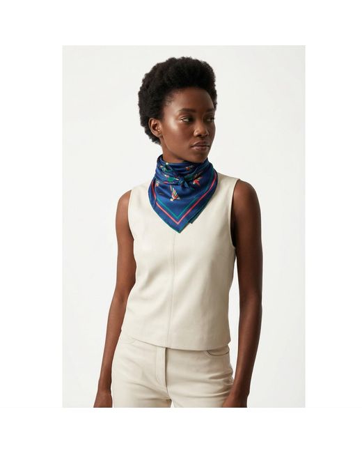 Jessie Zhao New York Blue Sky Parade Double Sided Silk Scarf
