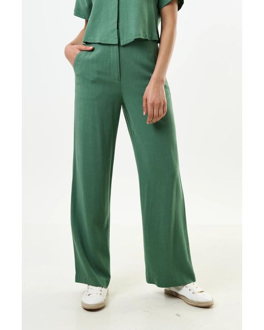 Louche Green Tilde Linen Mix Wide Leg Trouser