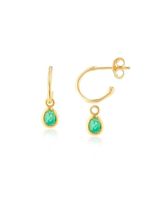 Auree Jewellery Green Hampton Emerald & Vermeil Gemstone Earrings