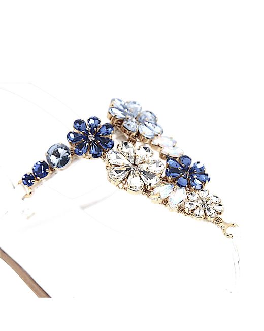 DAMAPREZIOSA Blue Gilda Sandal With Light Crystals