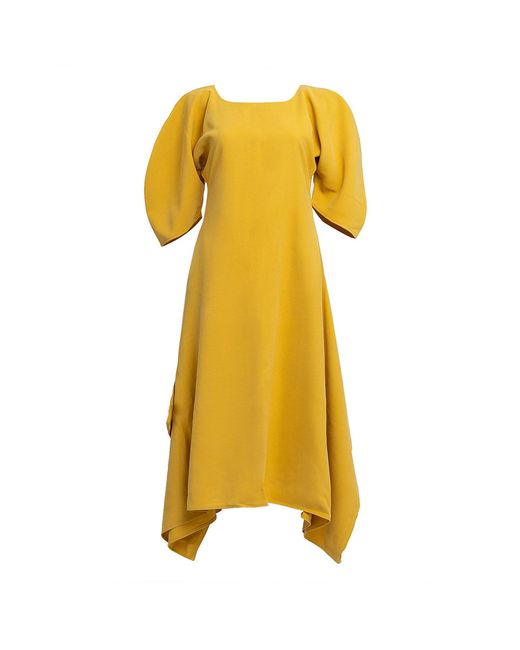 Bianca Popp Yellow Puff Dress With Flaps
