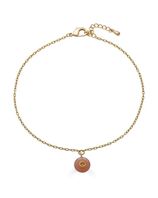 Loni Paul Jewelry Metallic Peach Moonstone & Citrine Inlay Necklace