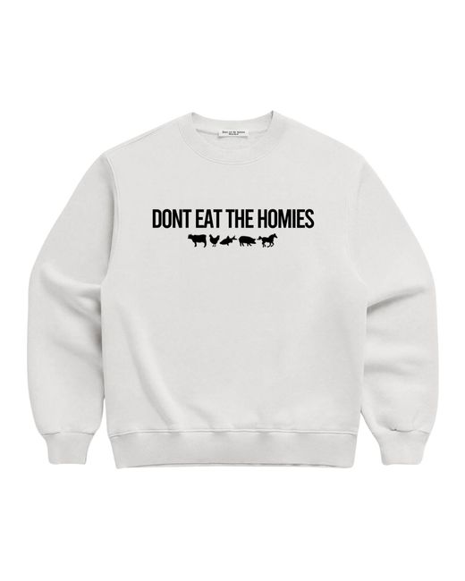 Dont Eat the Homies White Three D Crewneck