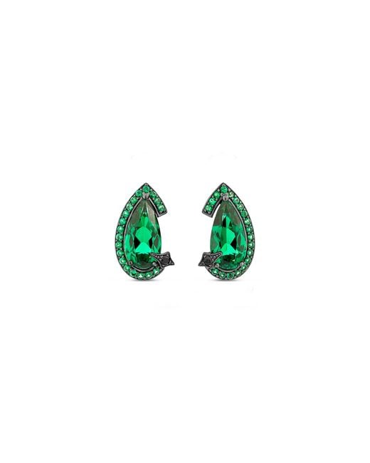 SALLY SKOUFIS Green Nourish Stud Earrings With Natural Diamond & Emerald