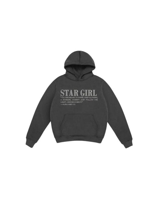 Aura & Co Gray Stargirl Rhinestone Hoodie