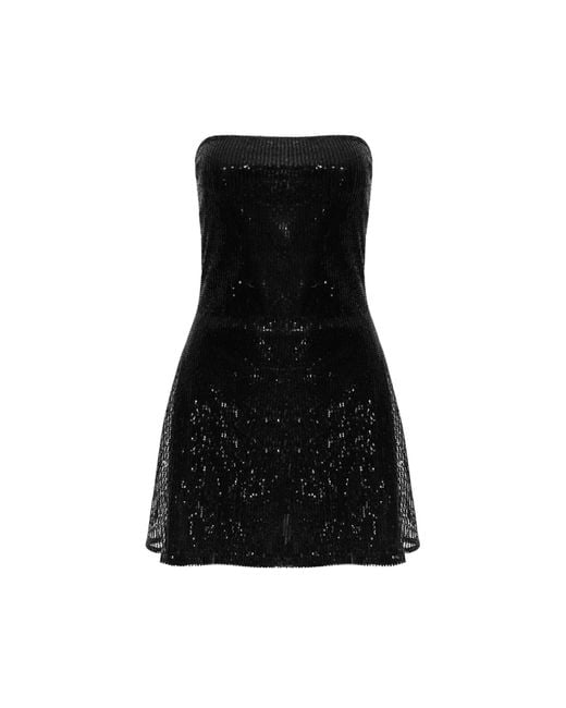 OW Collection Black Maya Sequin Mini Dress