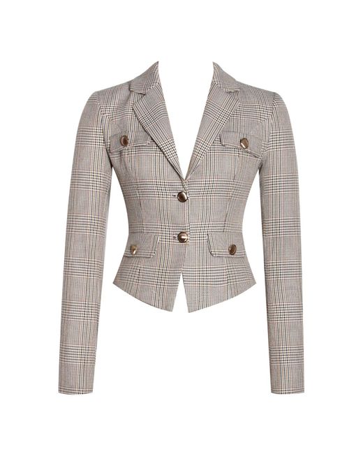 Miss Circle New York Gray Oakley Plaid Preppy Style Blazer Jacket