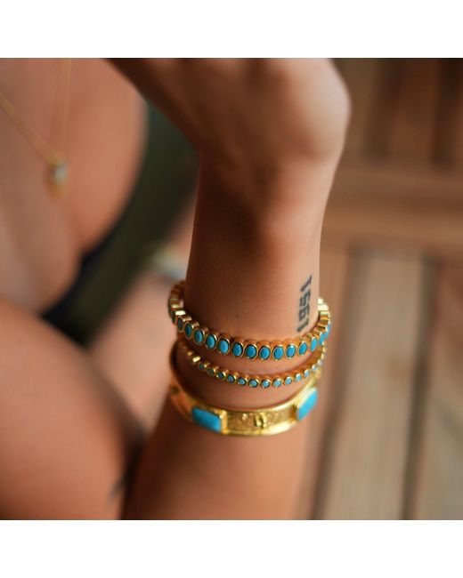 Ebru Jewelry Metallic Gemstone & Dainty Bangle Bracelet
