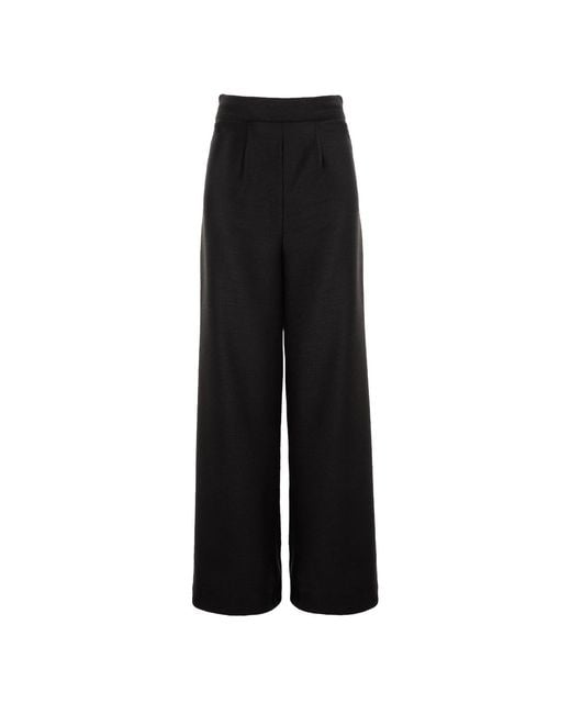 AVENUE No.29 Black Wool Wide Leg Trousers