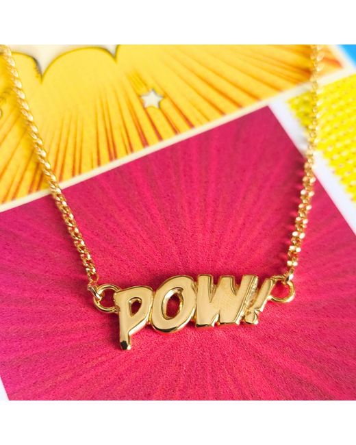 Edge Only Metallic Mini Pow! Letters Necklace 18Ct Vermeil