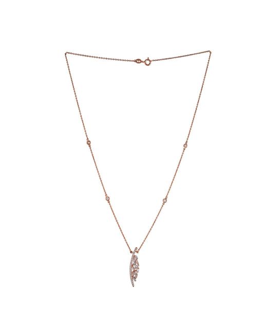Artisan White Rose Diamond Baguette Curve Pendant Necklace